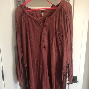 Free People long sleeve- Size Med- maroon